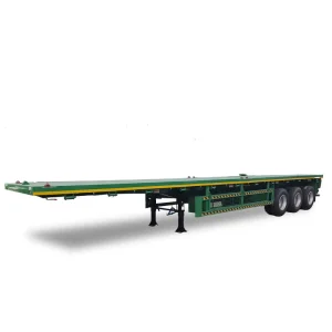 China Customized 40ft Steel Flatbed Semi Trailer Container Heavy Cargo Transport Truck Trailer