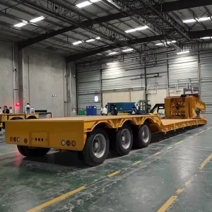 China Factory 40FT Lowbed Trailers 3/4 Axles Gooseneck Frame Low Load 60 Ton Cargo Trailer