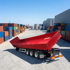 China Factory Heavy Duty Side Semi Trailer Multi Axle 50/80Ton Hydraulic Lifting Dumper Trailer Custom Size Material Available