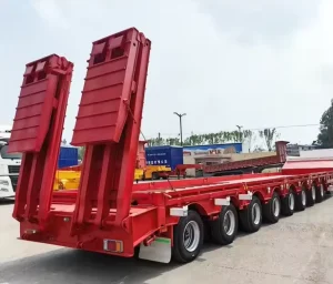 China Factory Heavy Duty Steel Lowbed Semi Trailer with 3 4 Axles Over 30000kg Payload Customizable Size