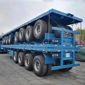 China Factory Heavy Duty Steel Semi Truck Flatbed Trailer for Transportation