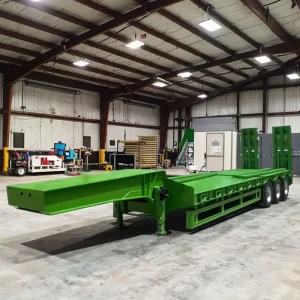 China Factory Multi Axles 3 Axles Low Bed 40 60 80 100 Tons High Quality Lowboy Flatbed Lowbed Detachable Truck Semi Trailer