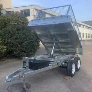 China Made Strong Fully Welded Mudguard One Press Remote Control Utility Tipper Trailer
