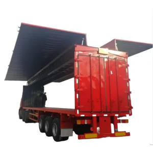 China Manufacture 40 Footer Flying Wing Van Semi Trailer 3/4/5 Axles Box Transport Wing Semi Utility Truck Trailer