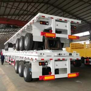 China Manufacturer 3 Axle 40ft 50 Ton Flatbed 20ft 60ft 50ft Container Flatbed Semi Semi-trailer Truck Trailers