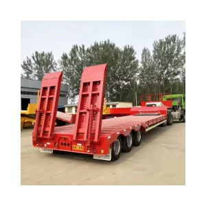 China Manufacturer Customized Gooseneck Trailer Special Vehicle Low Flatbed Transport Semi Trailer