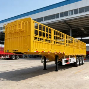 China New 3 Axle 4 Axle 50 60Ton Side Wall Fence Cargo Semi Truck Trailer