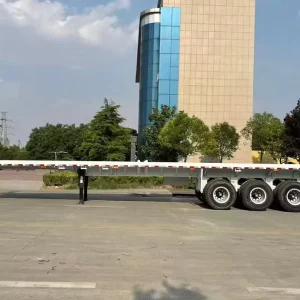 China Professional Manufacturer 3 Axle 40FT Flatbed Semi Trailer 60 Ton Load Capacity Flat Platform Container Trailer