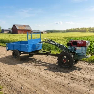 China Quality Farm Trailer for Two Wheel Tractor 0.5-2 Ton Load Capacity CE Certified 1.5m Tow Bar