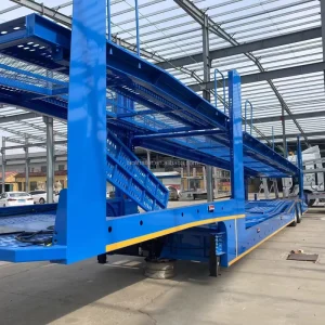 China Steel 2 4 Axles Heavy Duty Double Deck Car Carrier Semi Trailer