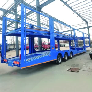 China Steel 2 4 Axles Heavy Duty Double Deck Car Carrier Semi Trailer with 25 30T Payload