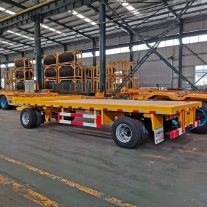 China Supplier Low Price 3 Axle Steel Full Car Towing Trailer with 45 T Payload for Sale