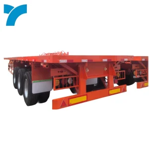China Supplier New Customized 20/40/45 ft Flat Bed Semi Trailer Container Flat Bed Semi Trailer, Flat Bed Car Trailer for Sale