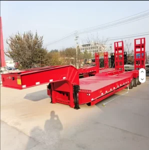 China certified Truck Trailer Customizable Heavy duty Steel Low-bed Semi-trailer