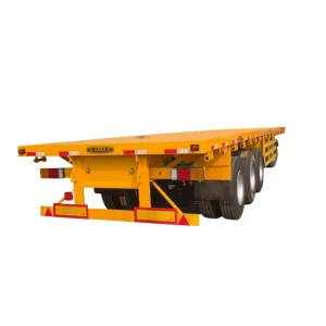Chinese 3-Axle Steel Flatbed Semi-Trailer for Truck Transport Container Shipping Flat Bed Trailer