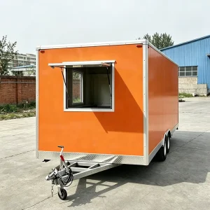 Colored Fiberglass Food Trailer Mobile Food Truck Grilled Cheese Chicken Rotisserie Grill Candy Barbadose