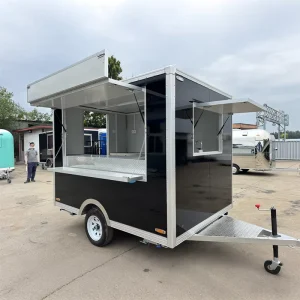Commercial Aluminum Food Van Concession Street Mobile Food Truck Built in Heater Outdoor Catering Business Practical Device