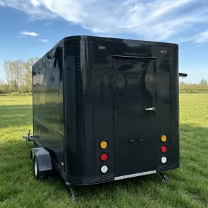 Commercial Catering Mobile Food Trailer 4 Wheel Fast Food Snack Business Easy Cleaning Aluminum Fiberglass Carbon Steel