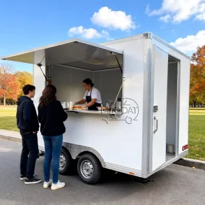 Commercial Food Trailer Outdoor Mobile Food Truck Trailer Dessert Pasta Pizza Fully Equipped Food Truck for Sale in Usa