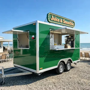 Commercial Food Truck Trailer Boba Milk Tea Food Truck Coffee Fiberglass Mobile Food Trailer for Sale USA Vintage Food Truck