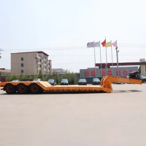 Commercial Grade Heavy Load Low Boy Semi Trailer 2 Axle 40 Ton Lowbed Semi Trailer