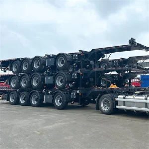 Commercial Heavy Duty Flatbed Semi Trailer for 20ft 40ft Container Truck Cargo Transport
