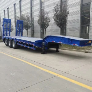 Commercial Lowbed Semi Trailer Truck 13300mm Length for Container Transport
