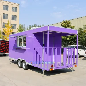 Commercial Towable Food Trailer Large Service Window Mobile Street Food Kitchen for Outdoor Fair Carnival Event Catering Rental