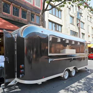 Concession Fast Food Truck Stainless Steel Food Cart Cooking Truck Kiosk Mobile Kitchen Food Trailer for Sale
