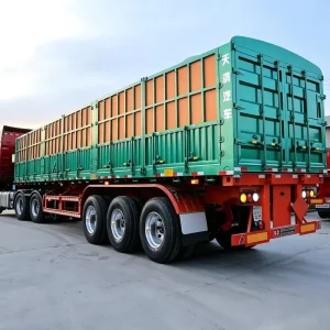 Construction Machinery Equipment Cargo Trucks Direct Sales From the Manufacturer 80T Leaf Spring 4-axle Fence Trailer