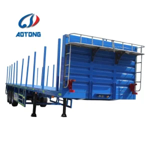 Container Carrier Semi Trailer Flatbed Truck Trailers 20ft 40ft 45ft Flat Platform Semi Truck Trailers
