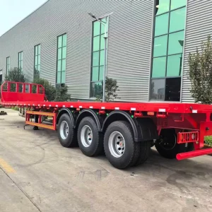 Container Semi Trailer Flatbed Truck Brand New Flat Bed Semi Trailer 3axle 4axle