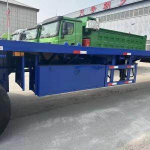 Container Trailer 45 Ton Heavy Duty 8 Axles Flat Bed Flatbed Semi Trailers for Transportation