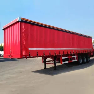 Curtain Side Semi Trailer Van Type With Side Curtain System for Multipurpose Cargo Distribution Use