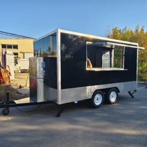 Custom 4M Towable Stainless Steel Multifunctional Food Truck Trailer for Snack Food Candy Outdoor Catering Mobile Kitchen