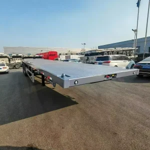 Custom Container Flatbed Semi Trailer 20ft 40ft 45ft Flatbed Trailer Truck Heavy Load Flatbed Semi Trailer for West Africa