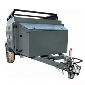 Custom Designed Single Axle Roof Rack Camper Trailer with Custom Towing Hitch for Family Camping