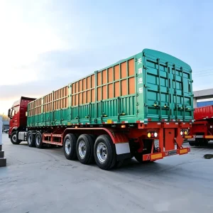 Custom Fence Trailer With 3 Axles Leaf Spring 40T Heavy-duty Transportation Fence Semi Trailer
