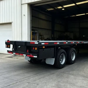 Custom Flatbed Trailer with Leaf Spring 2 Axle 40T High Quality Port Container Transport Vehicle