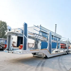 Custom Heavy Duty Trailer 60 Ton Vehicle Towing Semi Trailer 3 Axle Hydraulic Steel Car Carrier