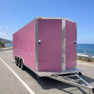 Custom Layout Square Candy Food Truck Mobile Catering Box Trailer Street Legal Vending Cart CoC Certificate Stainless Steel