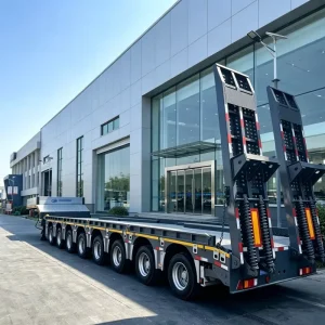 Custom Low Boy Trailer 60~150T 12R22.5 Tyres Factory Direct Sale Engineering Machinery Transport Low Load Trailer