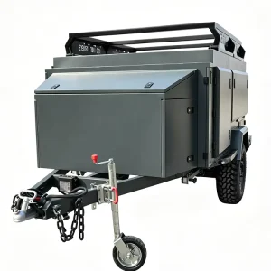 Custom Made Enclosed Box Camper Trailer with Custom Road Tyres Wilderness Grid Self Drive Camping Outdoor Equipment Single Axle