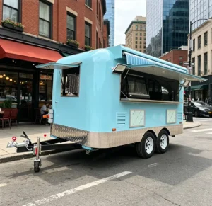 Custom Mobile Food Trailer Snack Beer Cart Full Kitchen Equipment Fashion Design OEM ODM Support Logo Printing Factory Price