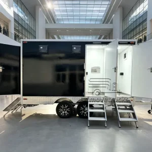 Custom Portable Flush Toilet Trailer Vip Luxury Mobile Bathroom Trailer 4 Station Portable Restroom Trailers for Events