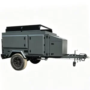 Custom Size Aluminum Galvanized Steel Camper Trailer with Single Axle LED Lights Optional Custom Parts for Outdoor Camping