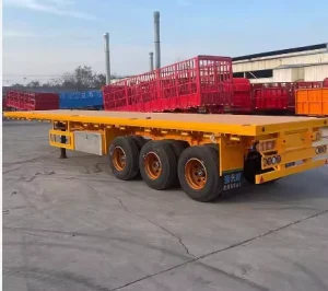 Custom Size Flatbed Semi Trailer 2 3 Axle Flat Platform Container Trailer For Large Volume Cargo Global Shipping Transport