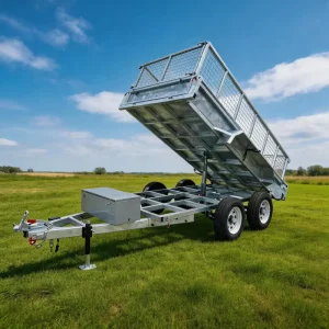 Custom Tipping Trailer Grass Transportation Box Trailer Farm Cargo Trailer with 600mm Cage