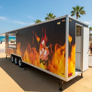 Custom Vintage Style Fiberglass Mobile Food Trailer Cart Ice Cream Candy Chips Deep Fried Snacks Multifunctional
