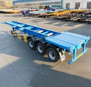 Customizable 20ft 40ft 45ft Flatbed Semi trailer 5 Axles Steel Material Leaf air Suspension >30000kg Payload Truck Container